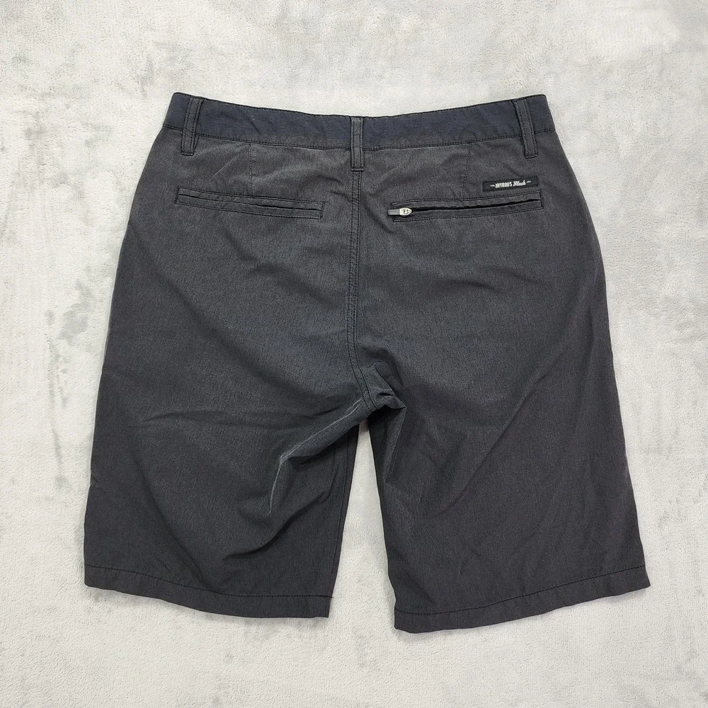 Nitrous‎ Black Shorts Mens 30 Black Stretch Chino Microfiber Zip Pocket Casual